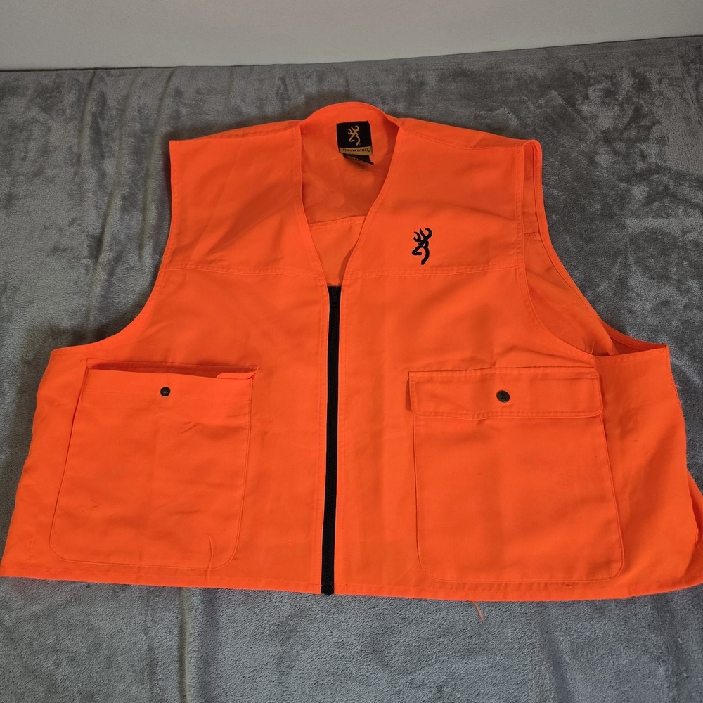 Browning Hunting Safety Vest Mens 2XL Blaze Orange Outdoors Gorpcore Cabincore
